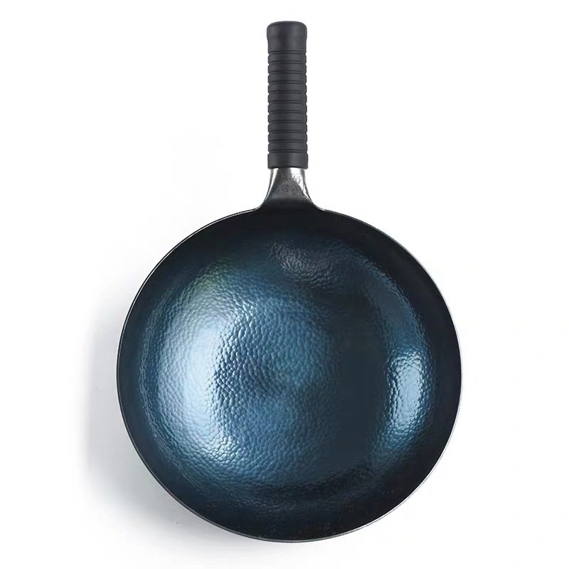Hoogwaardige Handgemaakte Ijzeren Pan Zonder Coating Gezondheid Wok Non-stick Pan Gasfornuis Inductie Fornuis Algemene Zhangqiu ijzeren Wok 36Cm