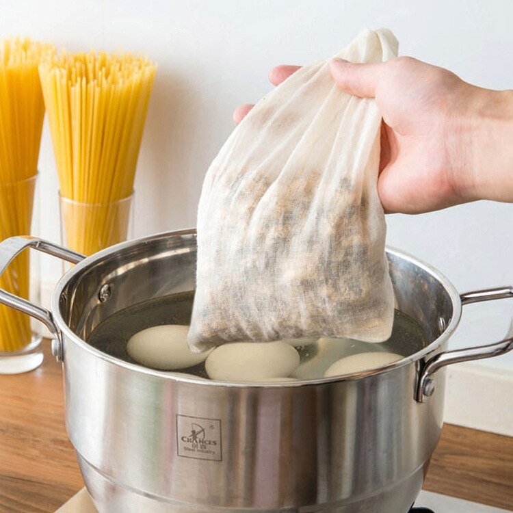 1Pcs Multifunctionele Linnen Katoen Zeef Herbruikbare Chinese Geneeskunde Filter Tas Soep Theezakjes