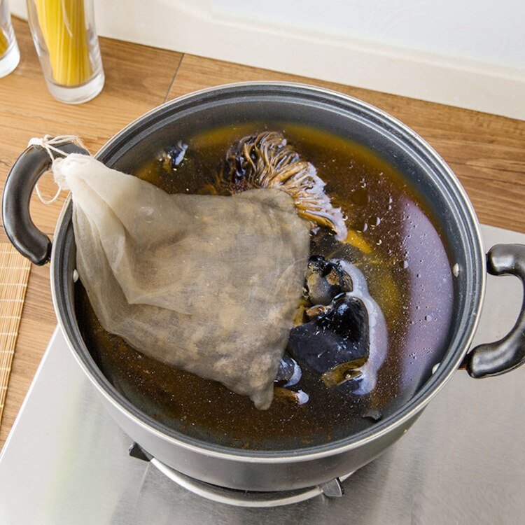 1Pcs Multifunctionele Linnen Katoen Zeef Herbruikbare Chinese Geneeskunde Filter Tas Soep Theezakjes