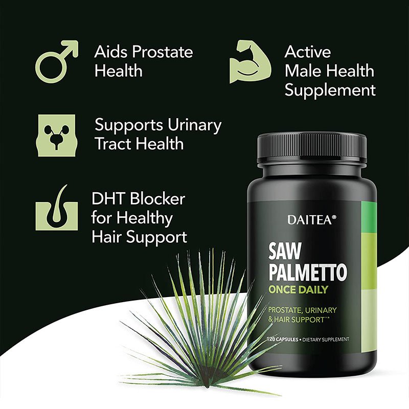 Saw Palmetto Prostaat Ondersteuning Voor Mannen Natuurlijke Dht Blokkeren Haar Vitaminen Voor Prostaat Gezondheid, Frequent Urineren & Haaruitval