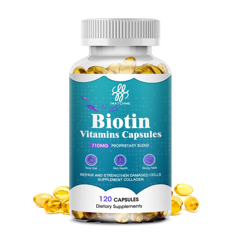 Imatchme 710 Mg Biotine Collageen Capsules Vitaminen Gezonde Haarverzorging, Huid En Nagels En Energie Productie Schoonheid Gezondheid Van Voedsel
