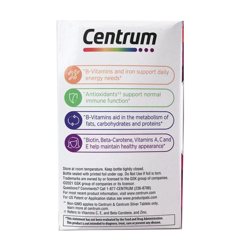 Centrum Multiviamin/Multimineral Supplement 120 Tabletten Gratis Verzending