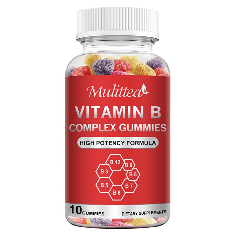 Mulittea Vitamine B Complex Vegan Gummies Vitamine B12 Biotine Voor Verbeteren Stress Energie Gezonde Verhogen Immuunsysteem Supplement