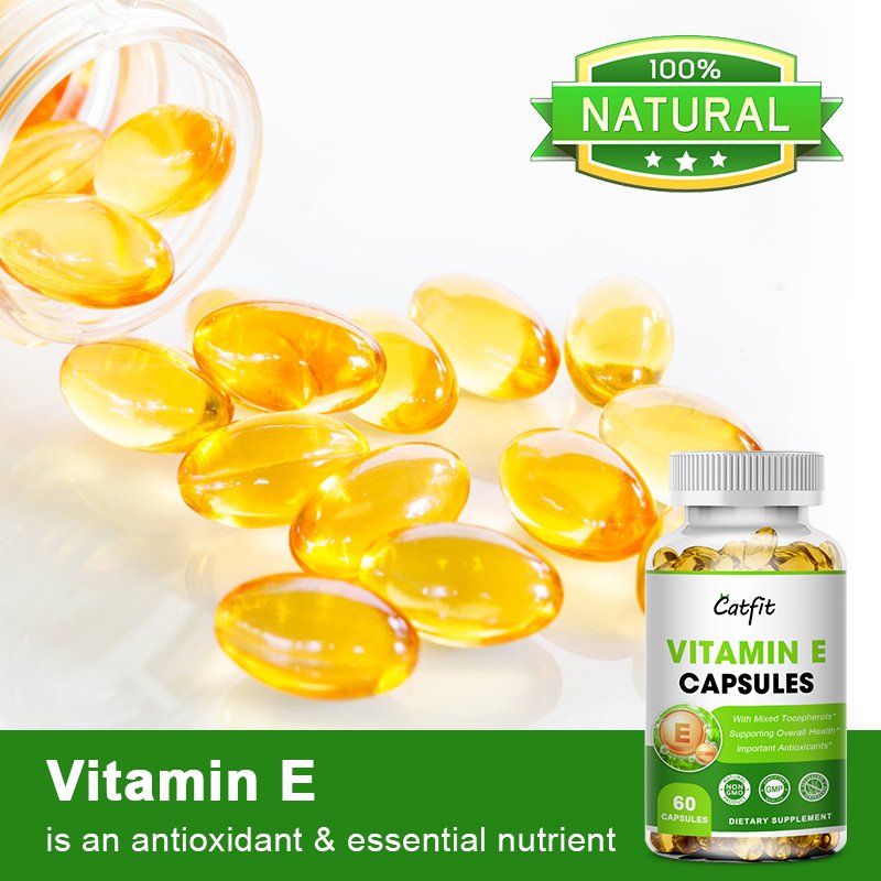 Catfit Samengestelde Vitamine E Capsule Antioxidant Sproet Verwijdering Huidverzorging V-E Versterken Immuny Hart En Hersenen & Eye Gezondheid