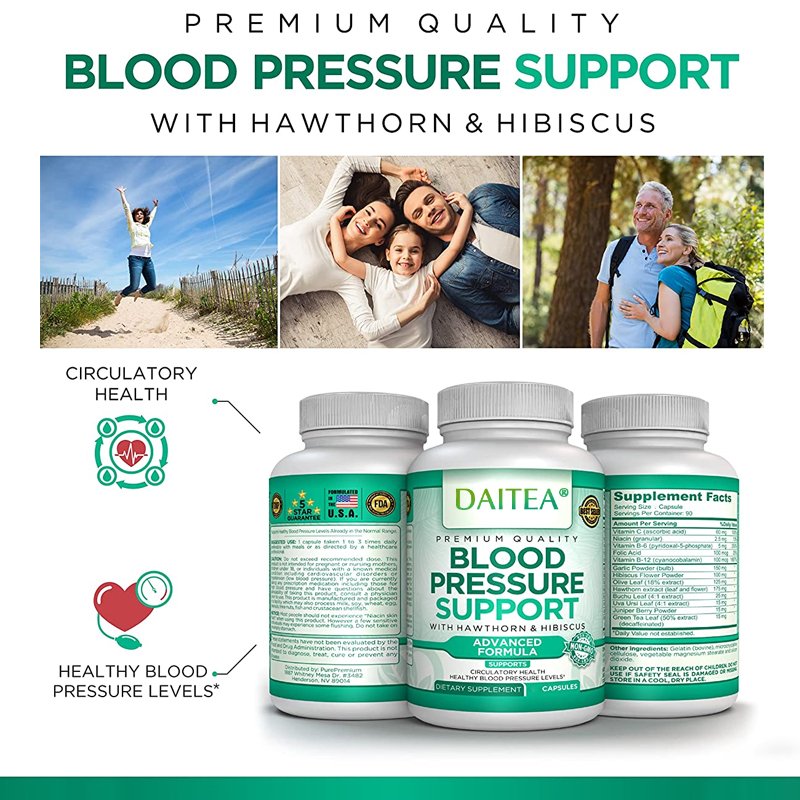 Premium Bloeddruk Ondersteuning Vitamine Supplement-Ondersteunt Cardiovasculaire, Bloedsomloop Gezondheid, Hart & Bloedsuiker Gezondheid