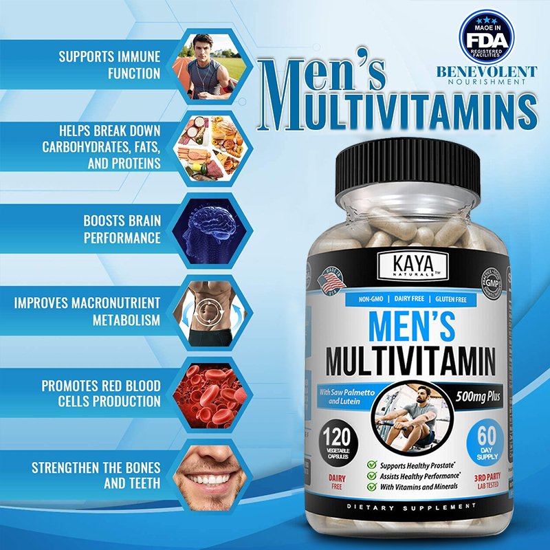 Mannen Multivitamine-Multimineral Dagelijks Supplement Om Een Gezonde Prostaat Vegetarische Capsules Mannen Multivitamine-Multimineral Dagelijks Supplement Om Een Gezonde Prostaat Vegetarische Capsules