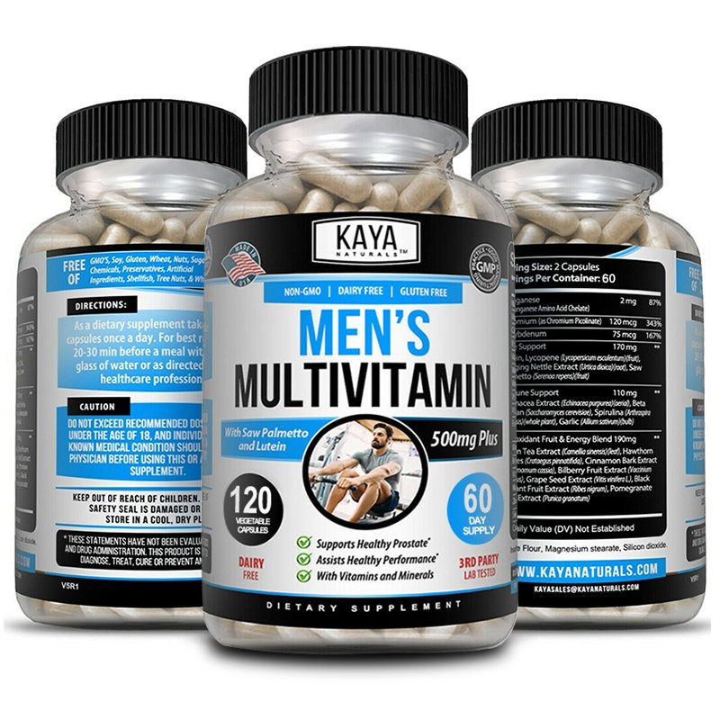 Mannen Multivitamine-Multimineral Dagelijks Supplement Om Een Gezonde Prostaat Vegetarische Capsules Mannen Multivitamine-Multimineral Dagelijks Supplement Om Een Gezonde Prostaat Vegetarische Capsules