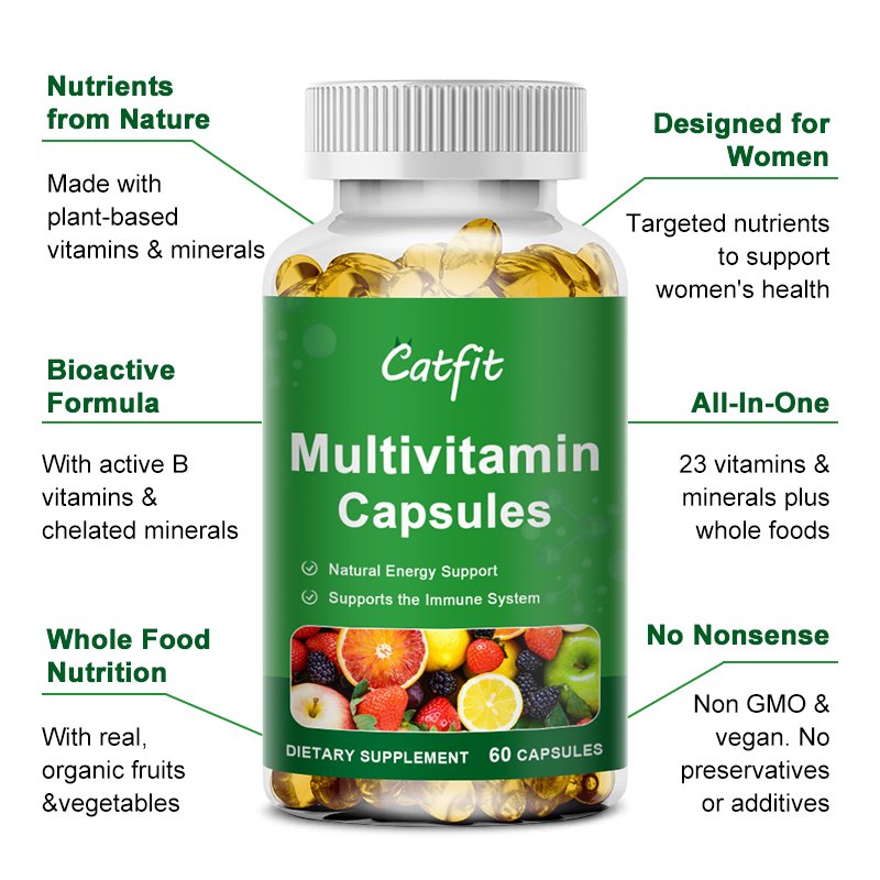 Catfit Meerdere Samengestelde Vitamine Capsule Anti-Alopecia Huid Reparatie Lever Gezondheid & Energie Zorg Verbeteren Bloedarmoede Vitamine Deficiëntie