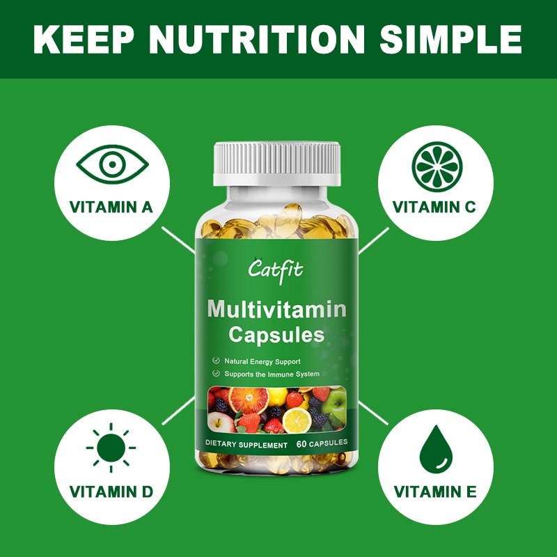 Catfit Meerdere Samengestelde Vitamine Capsule Anti-Alopecia Huid Reparatie Lever Gezondheid & Energie Zorg Verbeteren Bloedarmoede Vitamine Deficiëntie