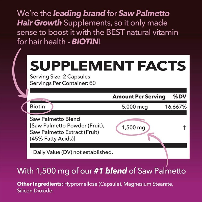 Saw Palmetto-Dht Blocker Voor Haargroei & Biotine Vitamine Supplement Voor Haar, huid & Nagels-Vegan Vitaminen Saw Palmetto-Dht Blocker Voor Haargroei & Biotine Vitamine Supplement Voor Haar, huid & Nagels-Vegan Vitaminen