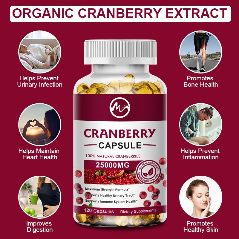 Minch Biologische Cranberry Extract Ondersteunt Urinewegen Gezondheid Blaas Gezondheid Krachtige Antioxidant Rijke Vita C Capsule Supplement