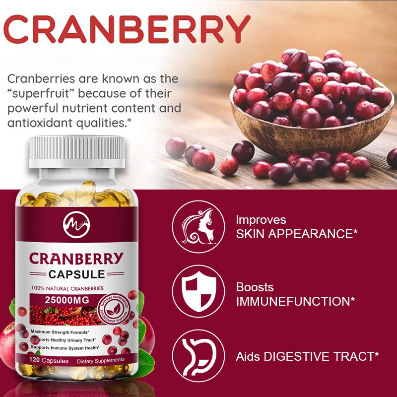 Minch Biologische Cranberry Extract Ondersteunt Urinewegen Gezondheid Blaas Gezondheid Krachtige Antioxidant Rijke Vita C Capsule Supplement