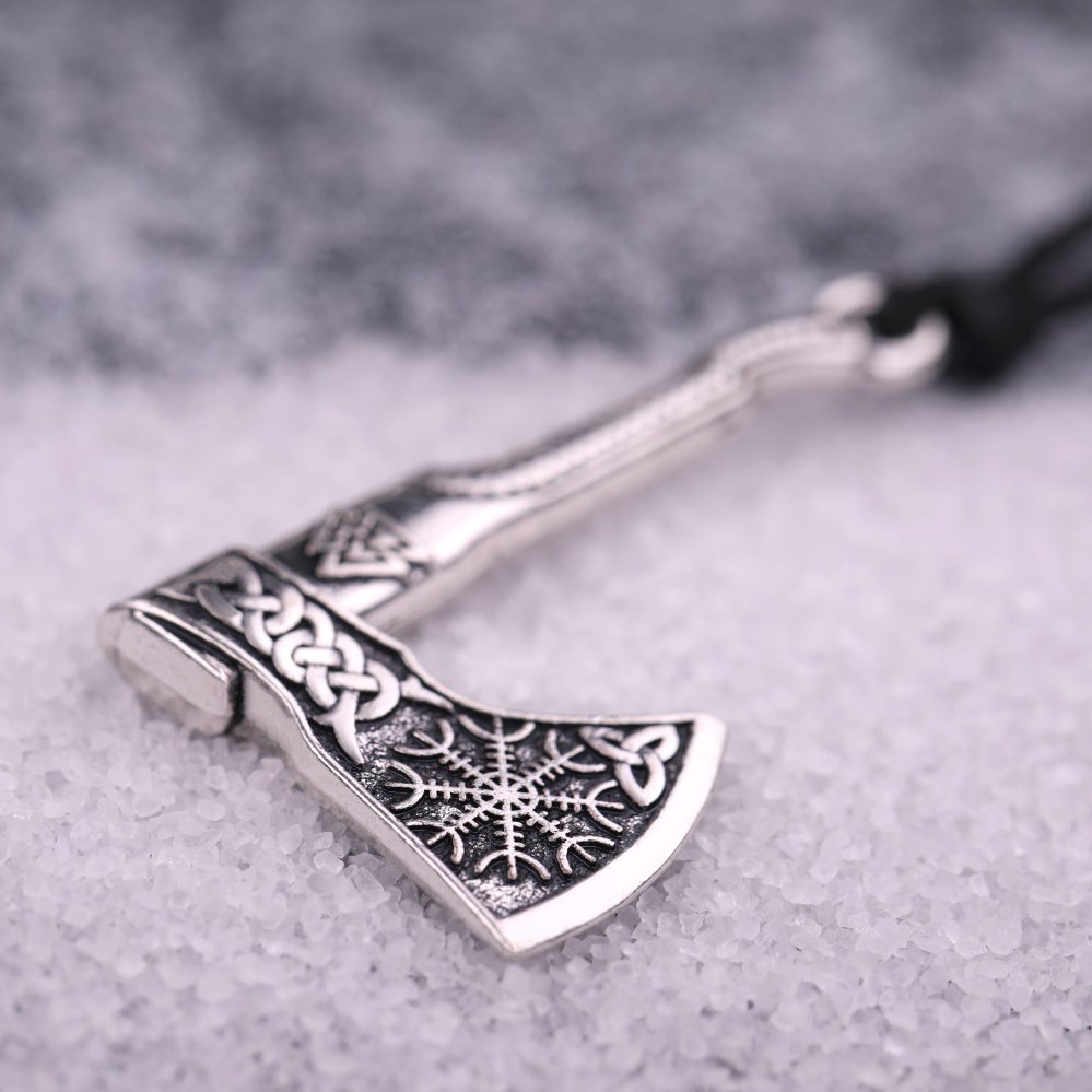 My shape Viking Ax Bijl Ketting Voor Mannen Runen Runescape Kompas Vlag Hanger Ketting Coyares Nordic Vintage Mannelijke Sieraden Amulet
