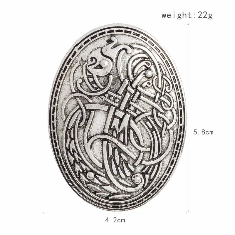 Viking Waren Wolf Carved Rune Etnische Vrede Broche Totem Badge Folk-Custom Accessoires Kleur Cosplay Corsage Sieraden Voor Vrouwen