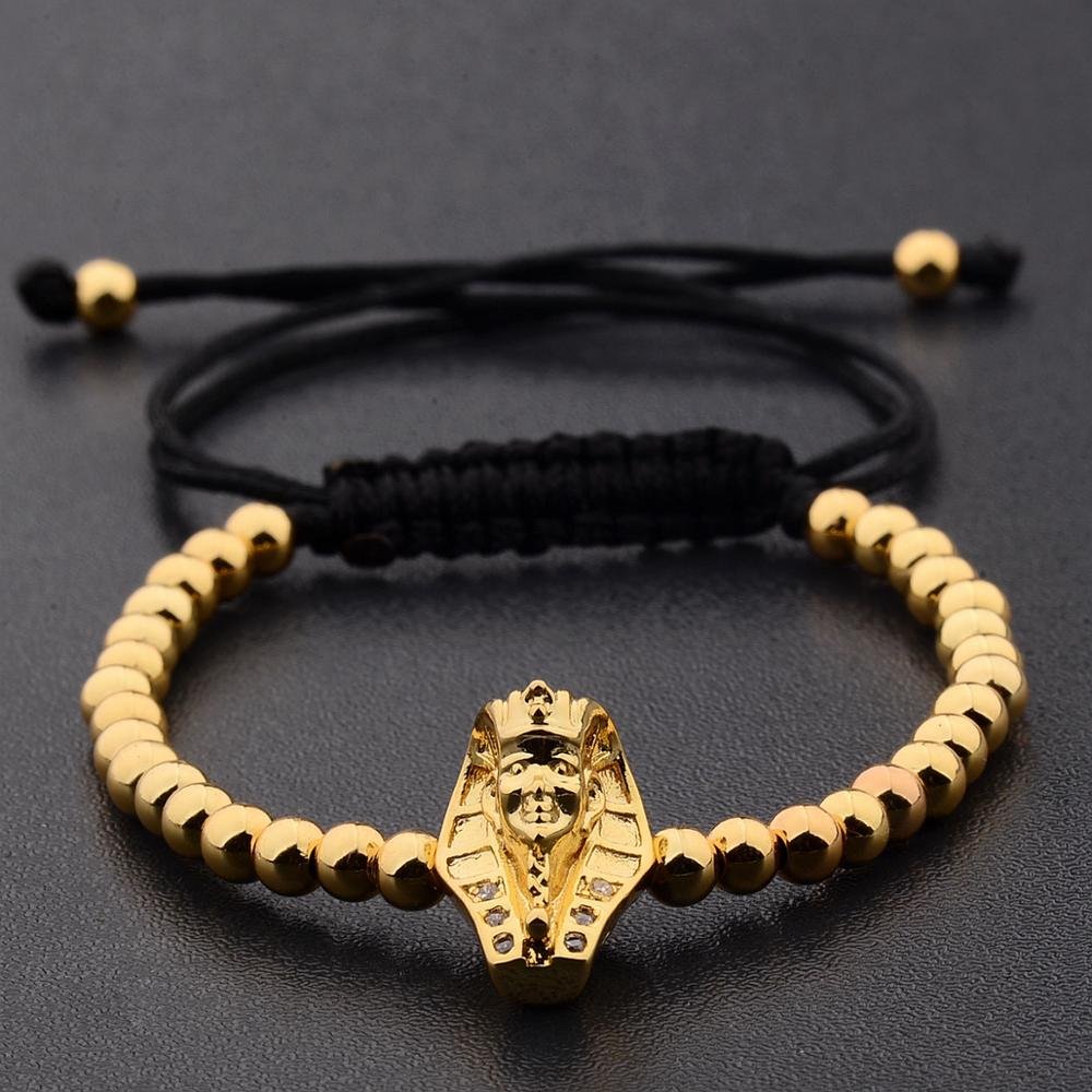 Frankrijk Egypte Paar Armband Sieraden Legering Kleur Zilver Kleur Legering Farao Vorm Armband Beste Cadeau Voor Mannen En Vrouwen Sieraden