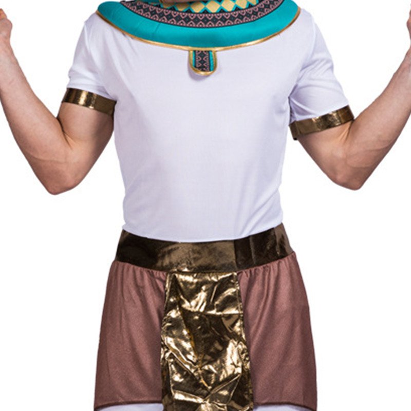 Wit Man Halloween Egyptische Traditionele Koning Kostuum Volwassen Farao Van Egypte Cosplay Carnaval Purim Parade Rollenspel Party Dress