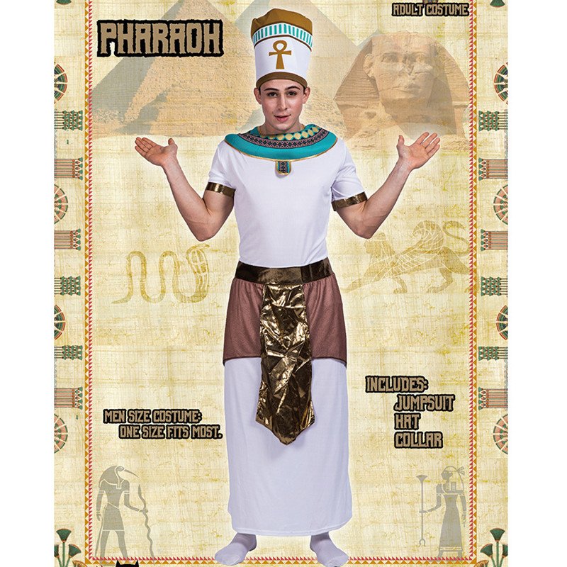 Wit Man Halloween Egyptische Traditionele Koning Kostuum Volwassen Farao Van Egypte Cosplay Carnaval Purim Parade Rollenspel Party Dress