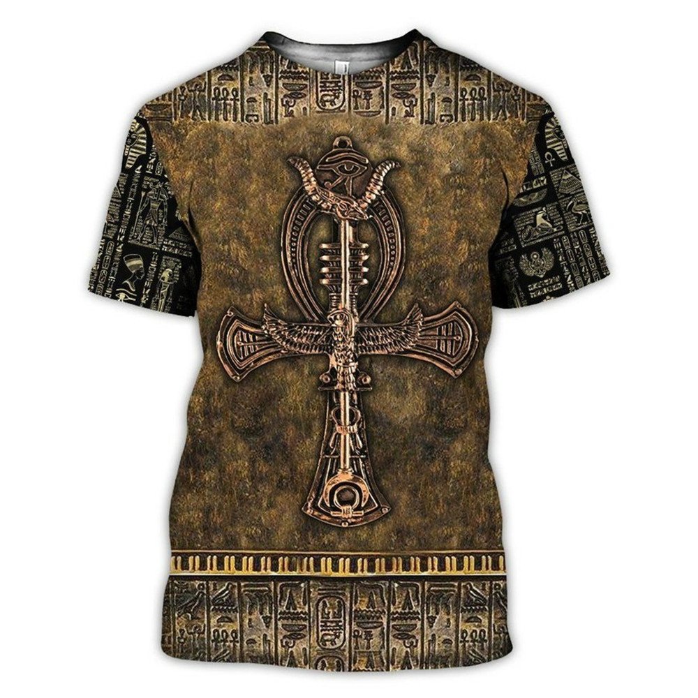 2022 Oude Egypte Godin Farao Mannen Korte Mouw T-shirt 3D Afdrukken Unisex Kleding Pullover Polyester
