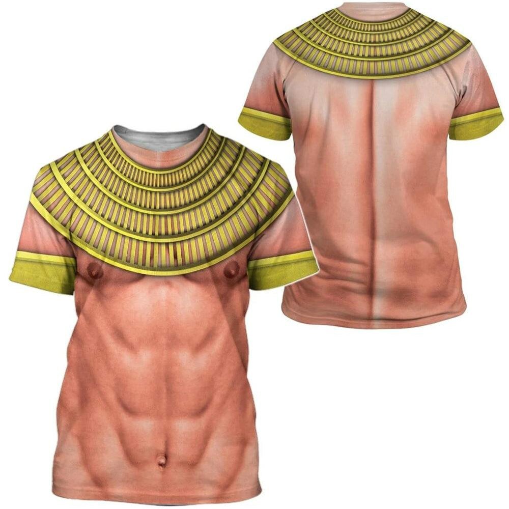 Nieuwe Egyptische Farao 3D Print T-shirt Mannen Vrouwen Korte Mouw Grappige Top Street Cosplay Kostuum Zomer Halloween Plus Size tops