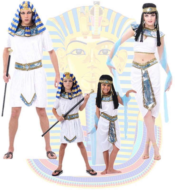 Halloween Nijl Egyptische Farao Cleopatra Kostuums Cosplay Meisjes Kostuum Egypte Prinses Prins Familie Party Dress