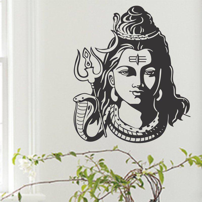 God Shiva India Hindoe Religie Vinyl Muursticker Interieur Decor Thuis Woonkamer Indiase Hindoeïsme Huis Decoratie Decals F-22