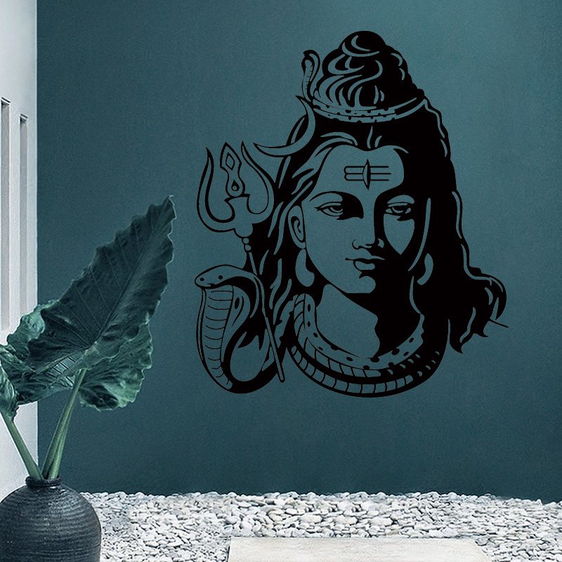 God Shiva India Hindoe Religie Vinyl Muursticker Interieur Decor Thuis Woonkamer Indiase Hindoeïsme Huis Decoratie Decals F-22