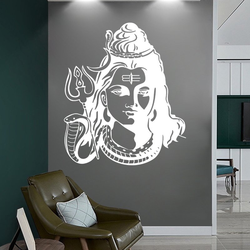 God Shiva India Hindoe Religie Vinyl Muursticker Interieur Decor Thuis Woonkamer Indiase Hindoeïsme Huis Decoratie Decals F-22
