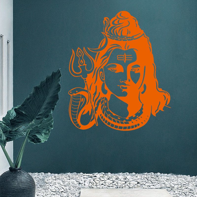 God Shiva India Hindoe Religie Vinyl Muursticker Interieur Decor Thuis Woonkamer Indiase Hindoeïsme Huis Decoratie Decals F-22
