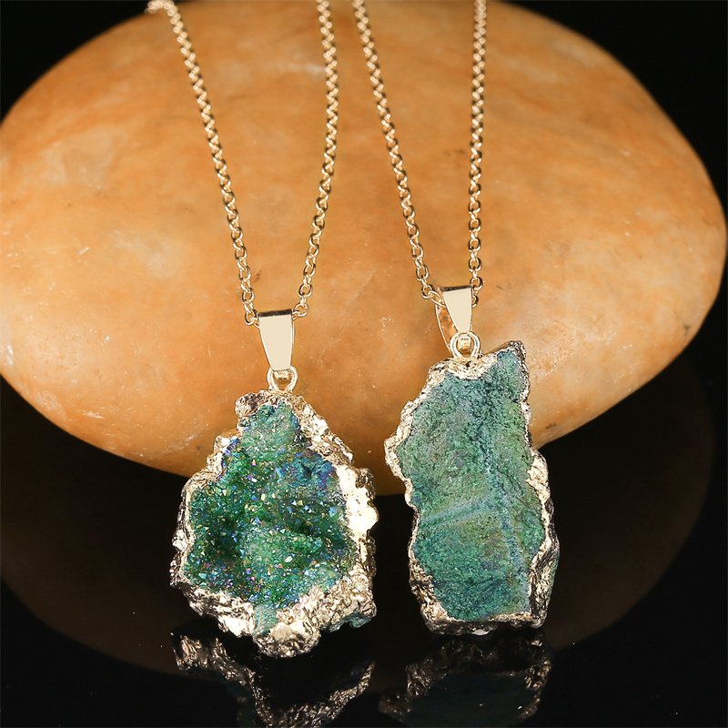 Reiki Healing Crystal Stone Hanger Ketting Onregelmatige Natuurlijke Regenboog Steen Kettingen Voor Vrouwen