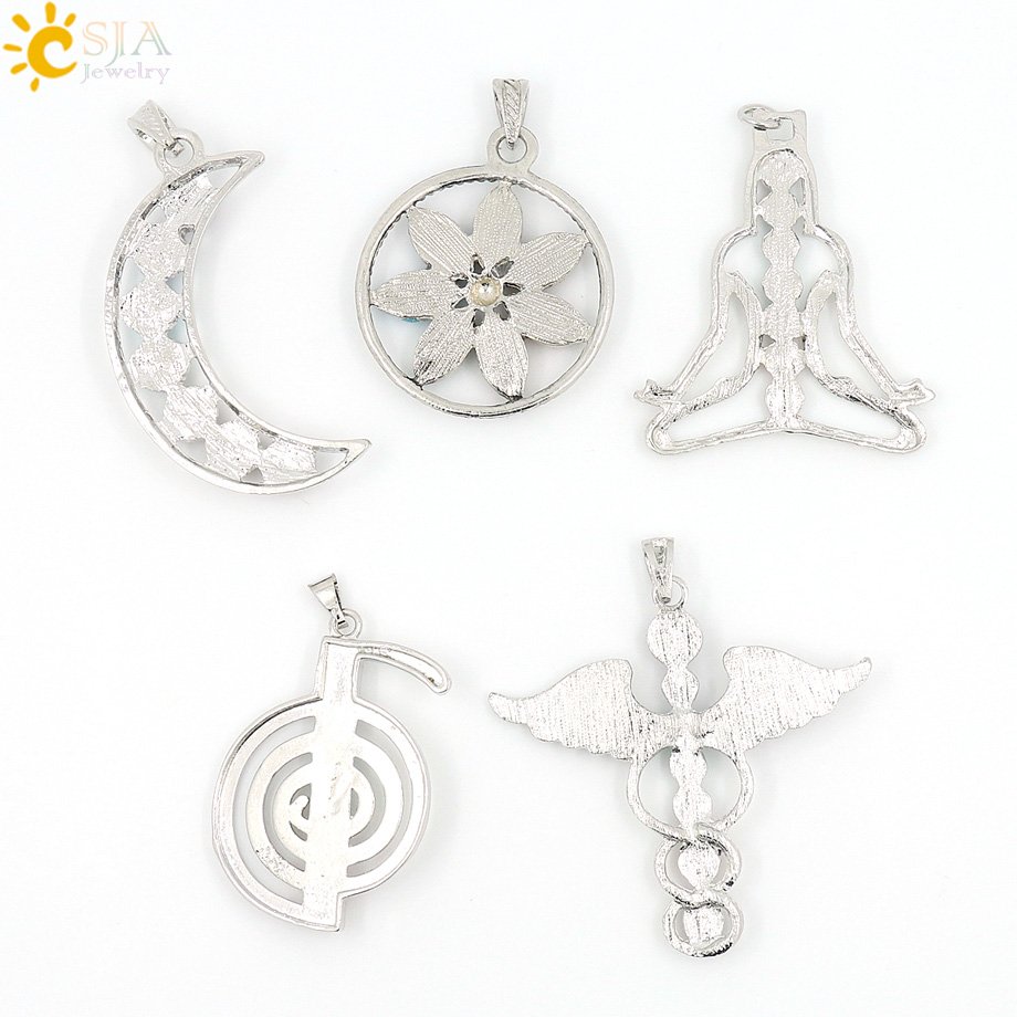 Csja Chakra Natuursteen Kristallen Hanger Engelenvleugels Cho Ku Rei Gezondheid Amulet 7 Reiki Yoga Sieraden Ketting Hangers E015