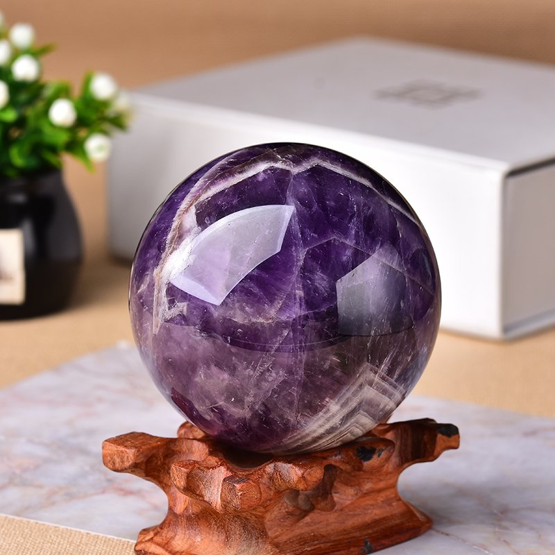 1Pc Natuurlijke Droom Amethist Bal Gepolijst Globe Masseren Ball Reiki Healing Stone Woondecoratie Prachtige Geschenken Souvenirs Gift