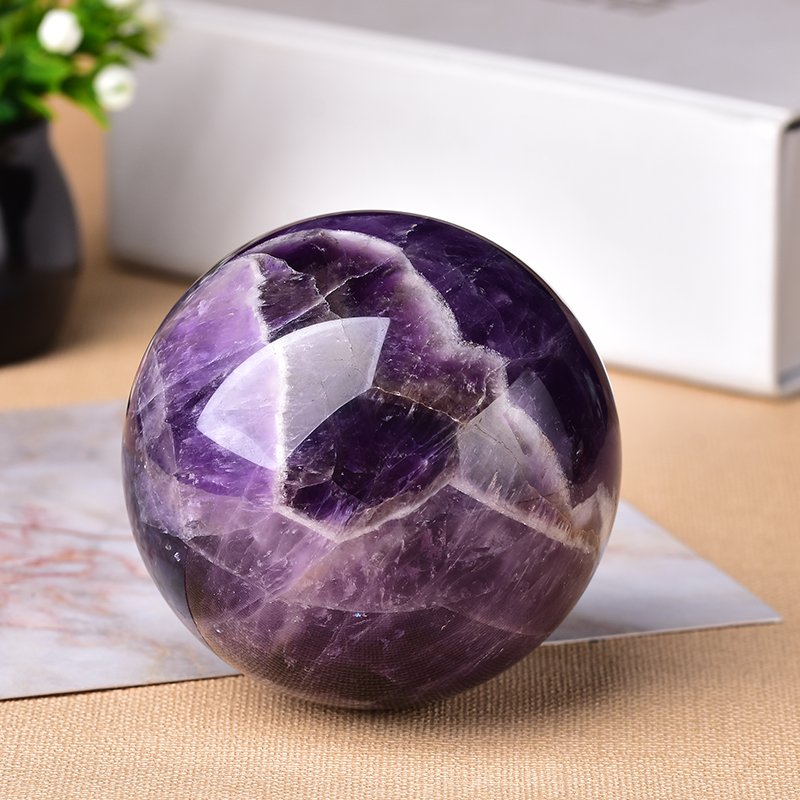1Pc Natuurlijke Droom Amethist Bal Gepolijst Globe Masseren Ball Reiki Healing Stone Woondecoratie Prachtige Geschenken Souvenirs Gift