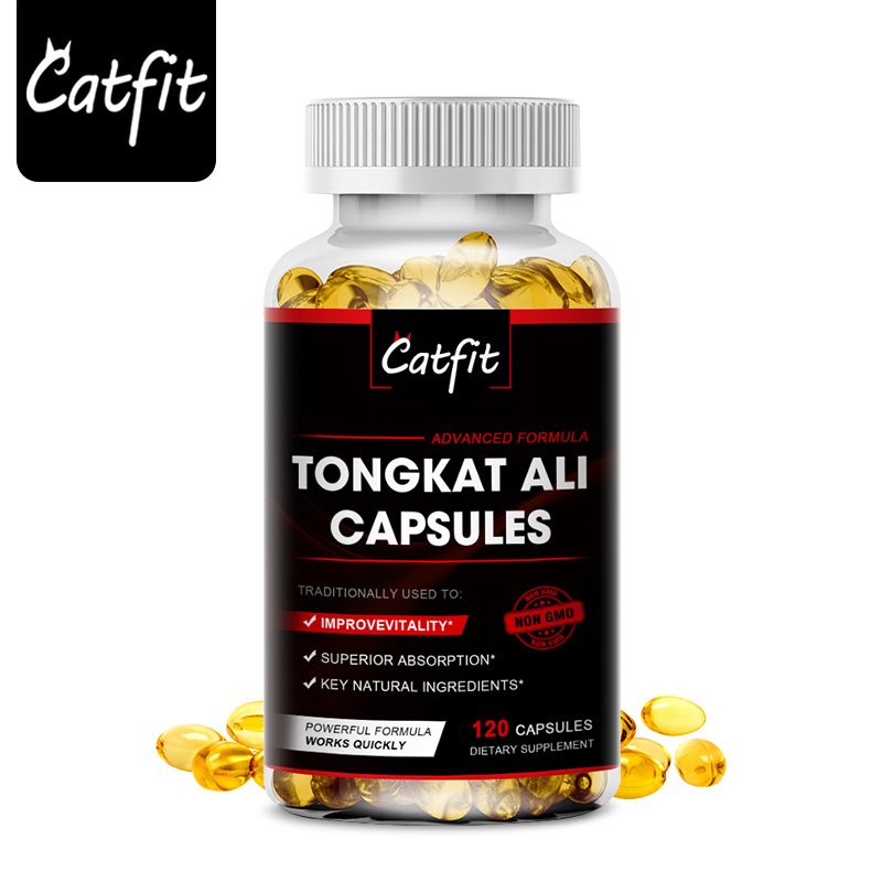 Catfit Krachtige Tongkat Ali Capsules Anti-Vermoeidheid Bevat Voedingsvezels Potentie Nier Gezondheid Mannelijke Energie Supplement Voor Mannen