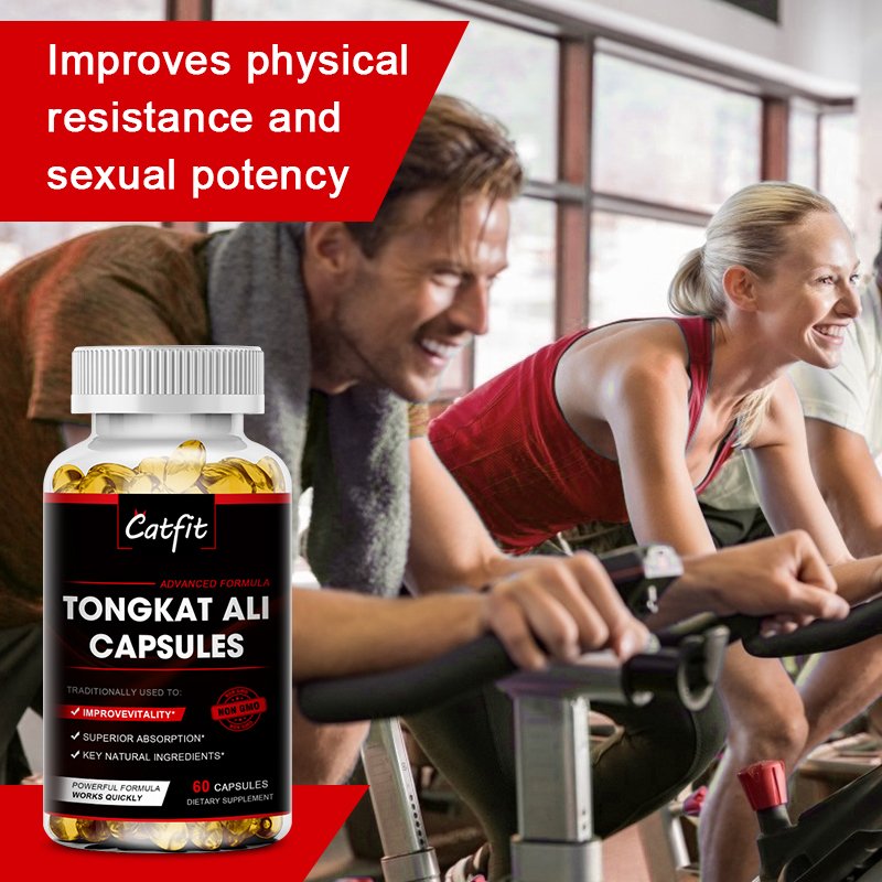 Catfit Krachtige Tongkat Ali Capsules Anti-Vermoeidheid Bevat Voedingsvezels Potentie Nier Gezondheid Mannelijke Energie Supplement Voor Mannen