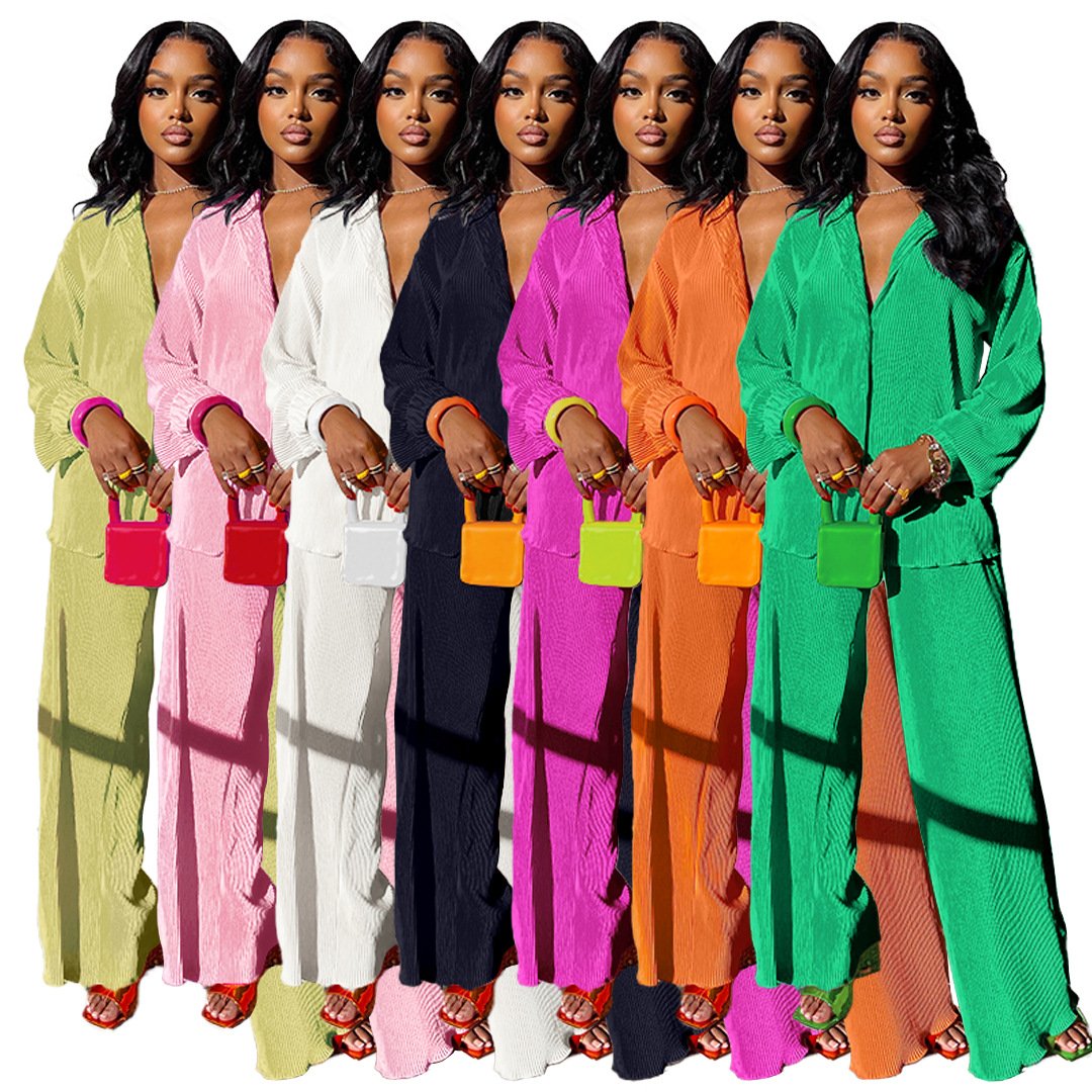 Cm. Yaya Straat Vrouwen Set Lange Mouwen Tops En Wijde Pijpen Broek Elegante Trainingspak Twee Delige Set Sweatsuit Fitness outfits