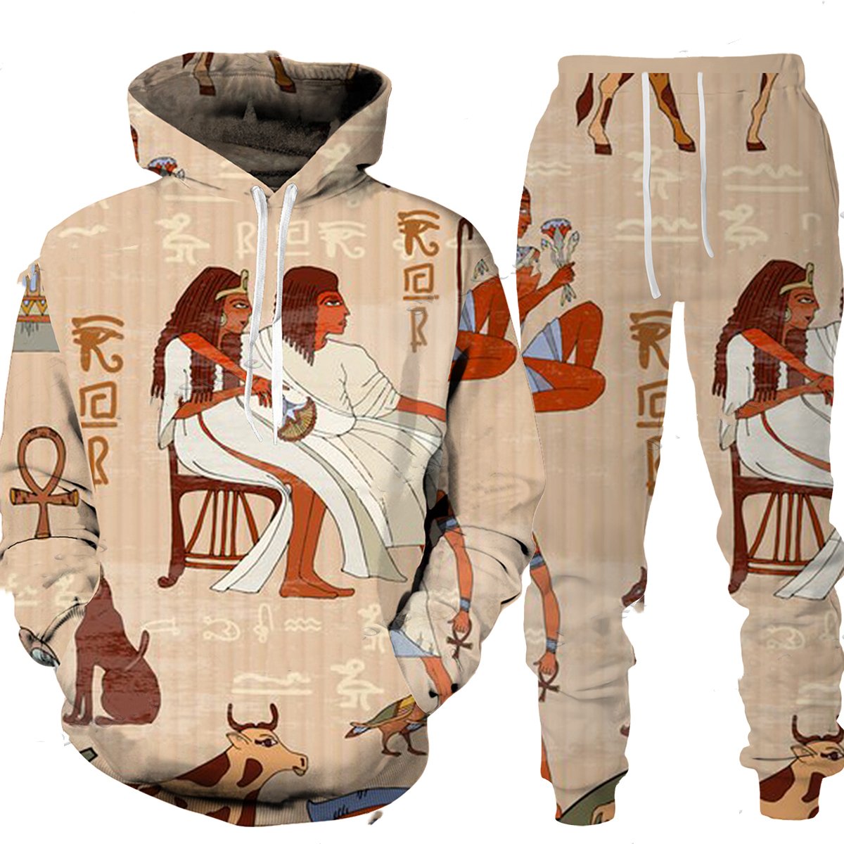 Mannen Oude Egypte Oog Van Horus God 3D Print Hoodie Broek Set Vrouwen Casual Egyptische Tribal Kleding Hoodie/broek/Suits
