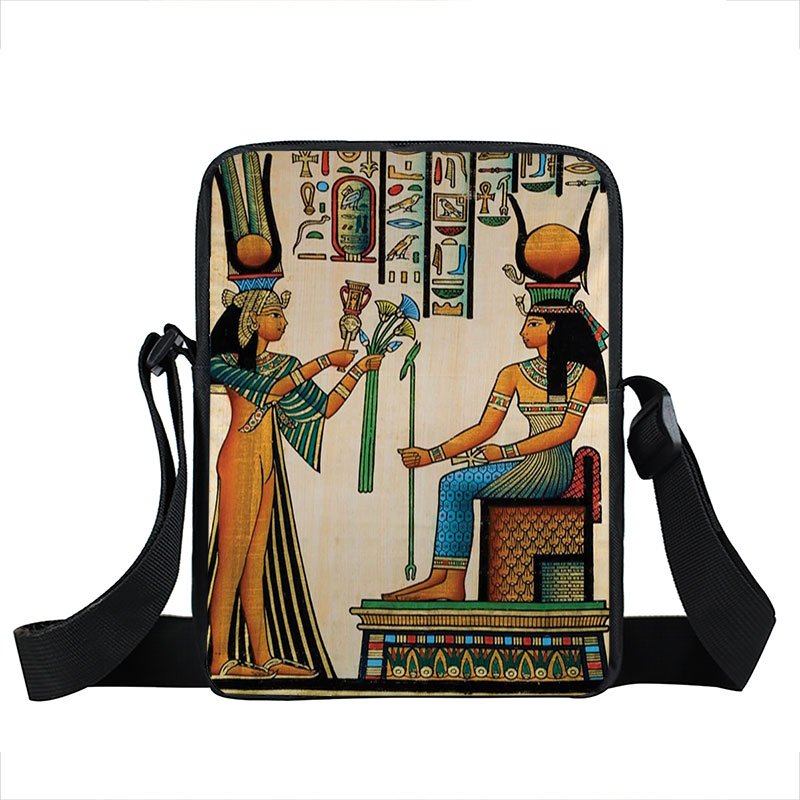 Egyptische Art Print Crossbody Tas Egypte Farao Anubis Messenger Bags Kleine Satchel Handtas Vintage Schoudertas Voor Reizen