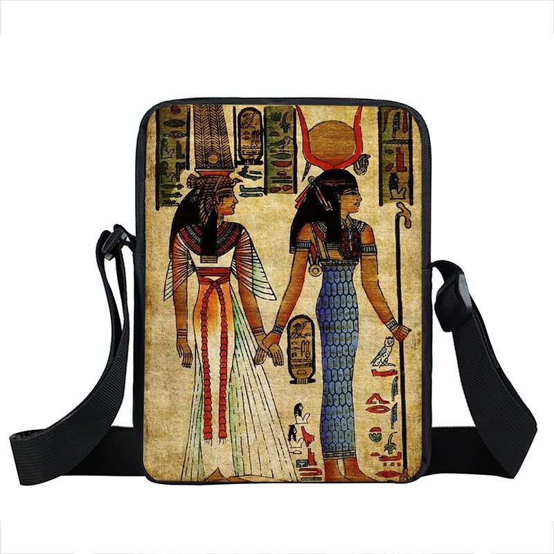 Egyptische Art Print Crossbody Tas Egypte Farao Anubis Messenger Bags Kleine Satchel Handtas Vintage Schoudertas Voor Reizen