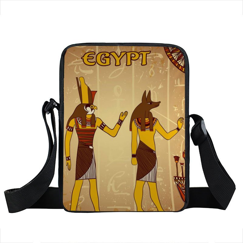 Egyptische Art Print Crossbody Tas Egypte Farao Anubis Messenger Bags Kleine Satchel Handtas Vintage Schoudertas Voor Reizen