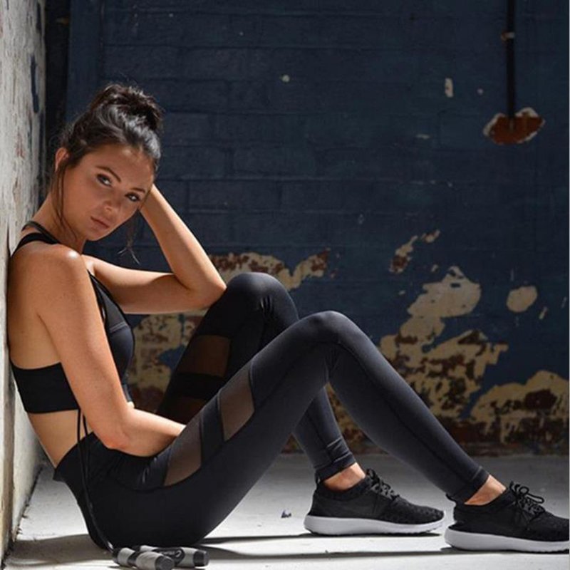 Sexy Mesh Butt Lifting Zwarte Leggings Vrouwen Hoge Taille Push Up Panty Meisjes Gym Workout Fitness Yoga Broek Jegging Leggins