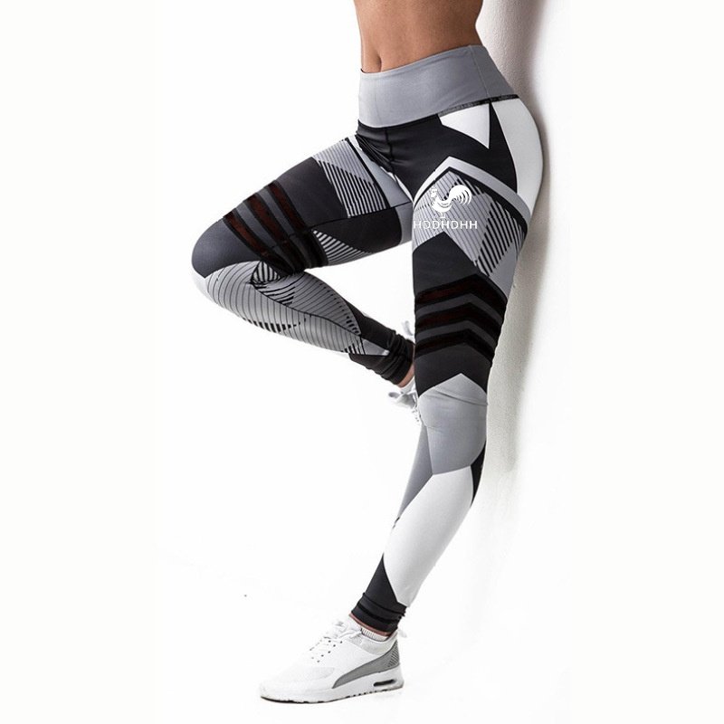 Hddhdhh Brand Print Geometrische Elementen Yoga Broek Vrouwen Fitness Leggings Hoge Taille Sport Broek Leggings