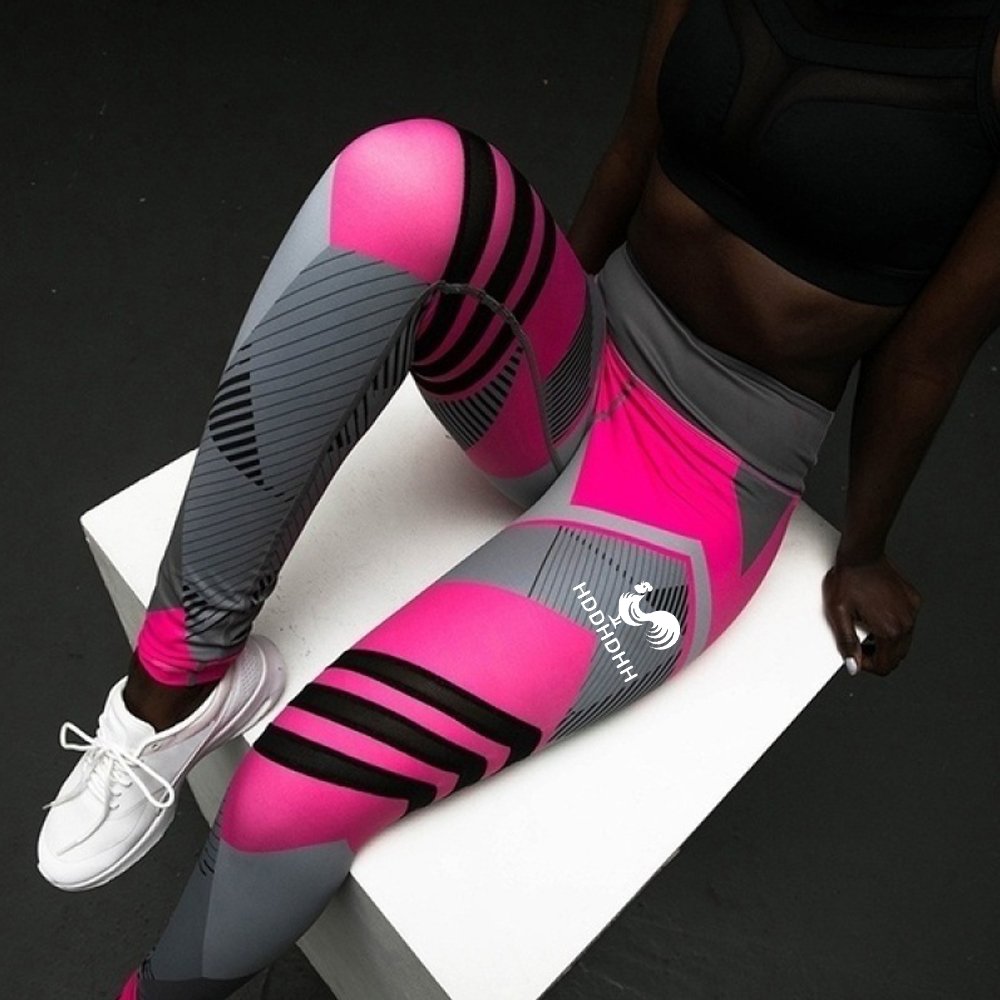 Hddhdhh Brand Print Geometrische Elementen Yoga Broek Vrouwen Fitness Leggings Hoge Taille Sport Broek Leggings