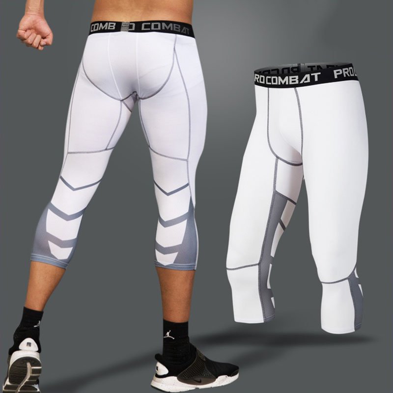 Mannen Compressie Broek Mannelijke Panty Leggings Voor Running Gym Sport Fitness Quick Dry Fit Joggings Workout Wit Zwart Broek